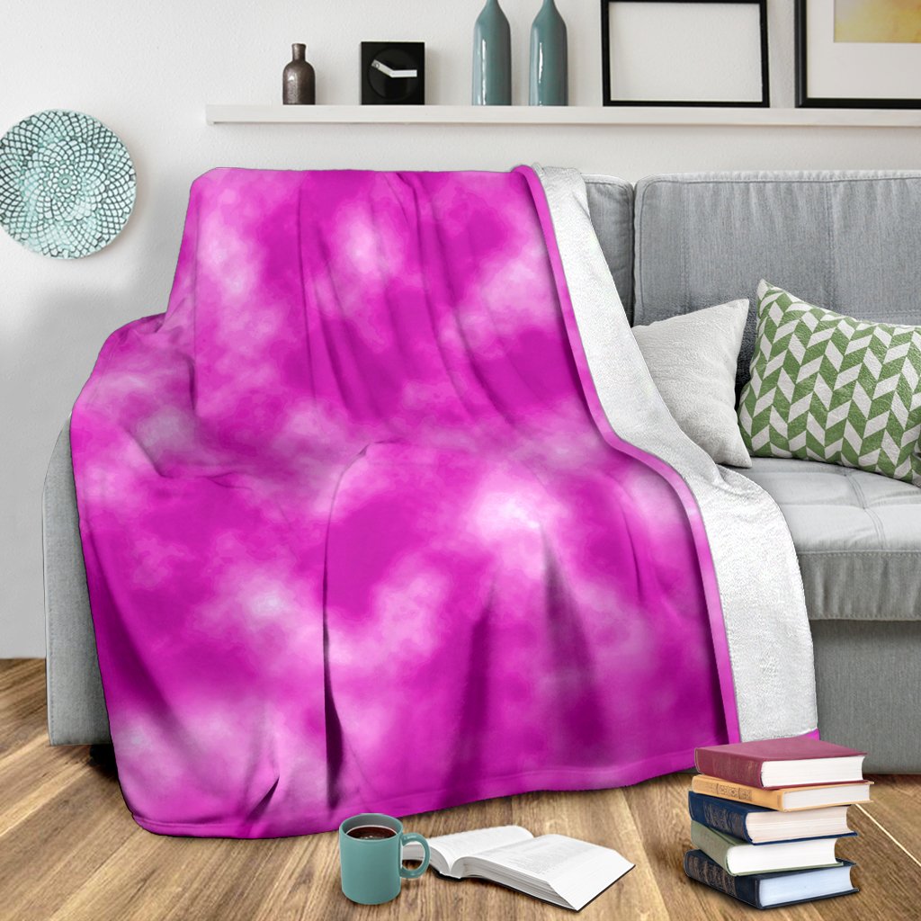 Tie Dye Pink Design Print Fleece Blanket