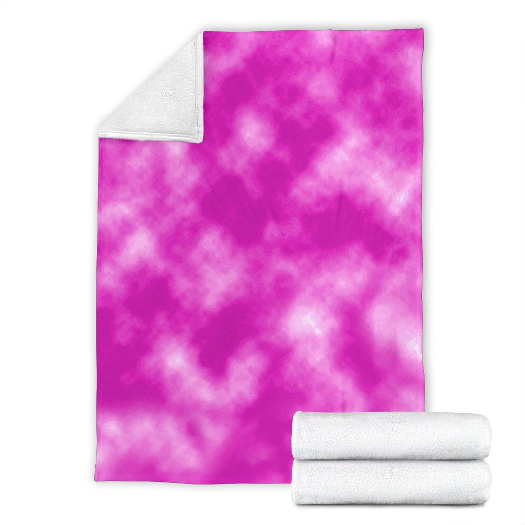 Tie Dye Pink Design Print Fleece Blanket