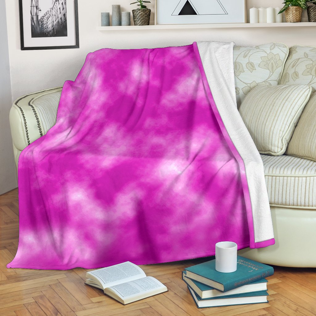 Tie Dye Pink Design Print Fleece Blanket