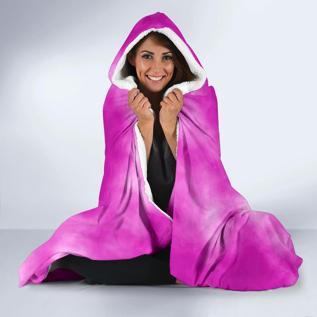 Tie Dye Pink Design Print Hooded Blanket-JTAMIGO.COM