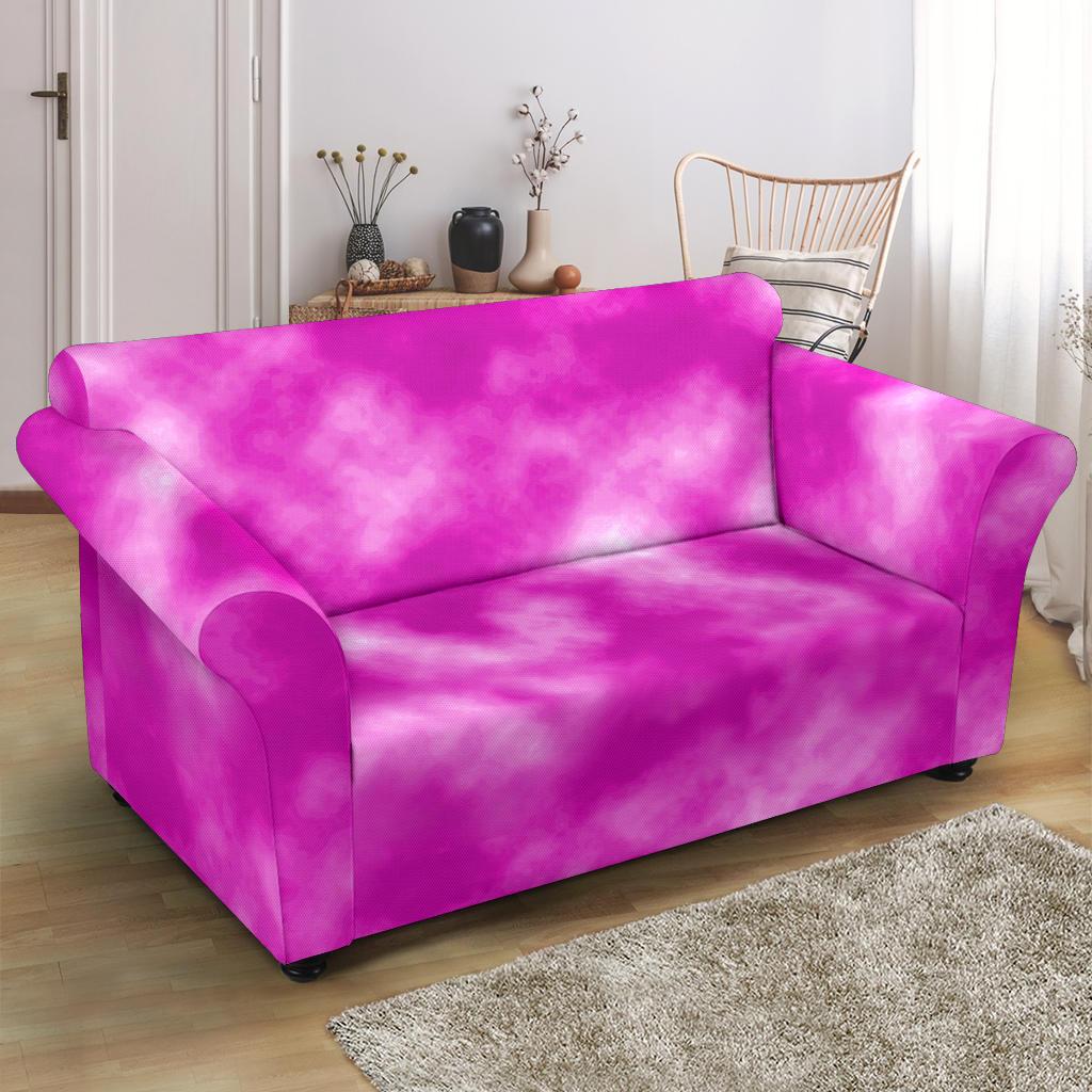 Tie Dye Pink Design Print Loveseat Slipcover-JTAMIGO.COM