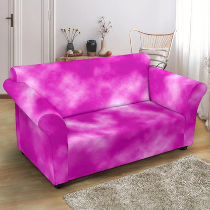 Tie Dye Pink Design Print Loveseat Slipcover-JTAMIGO.COM