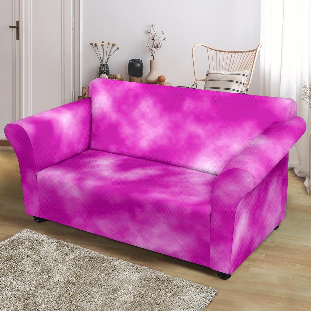 Tie Dye Pink Design Print Loveseat Slipcover-JTAMIGO.COM