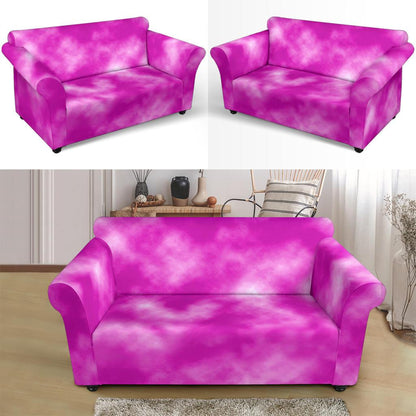 Tie Dye Pink Design Print Loveseat Slipcover-JTAMIGO.COM