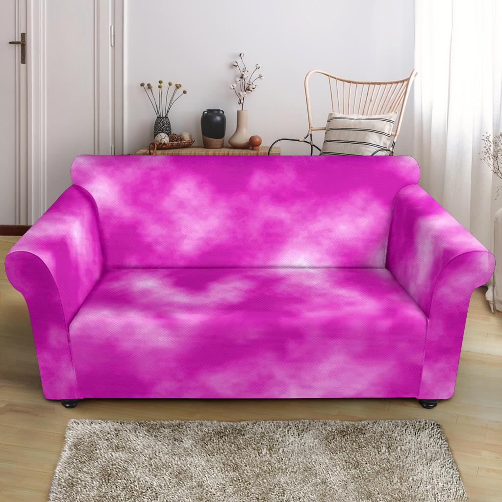 Tie Dye Pink Design Print Loveseat Slipcover-JTAMIGO.COM