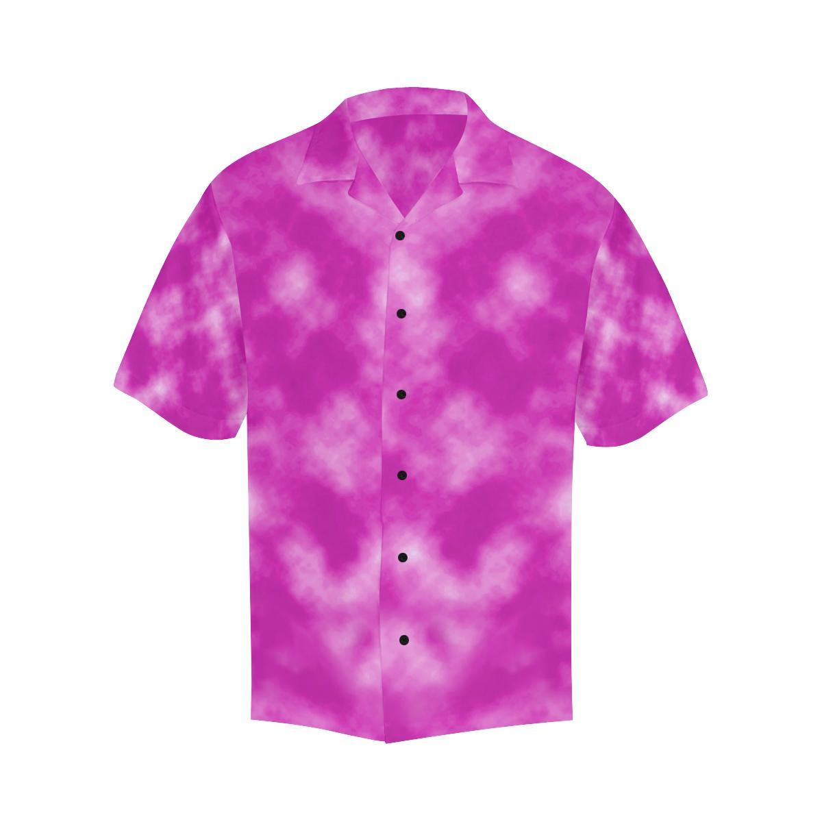Tie Dye Pink Design Print Men Aloha Hawaiian Shirt
