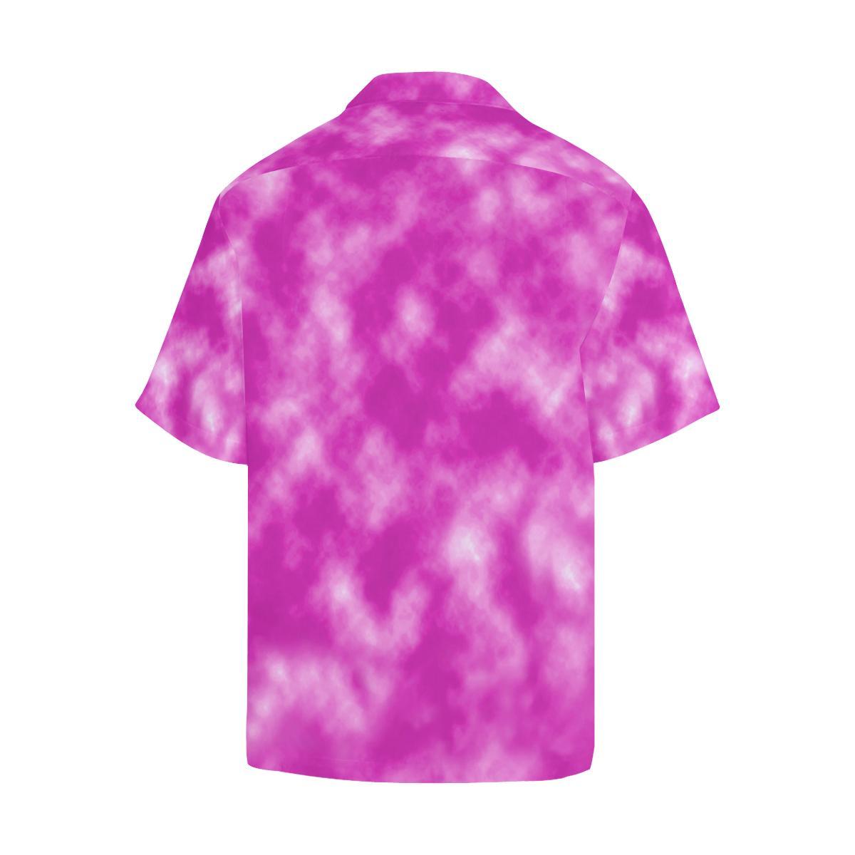 Tie Dye Pink Design Print Men Aloha Hawaiian Shirt