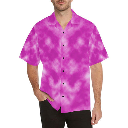Tie Dye Pink Design Print Men Aloha Hawaiian Shirt