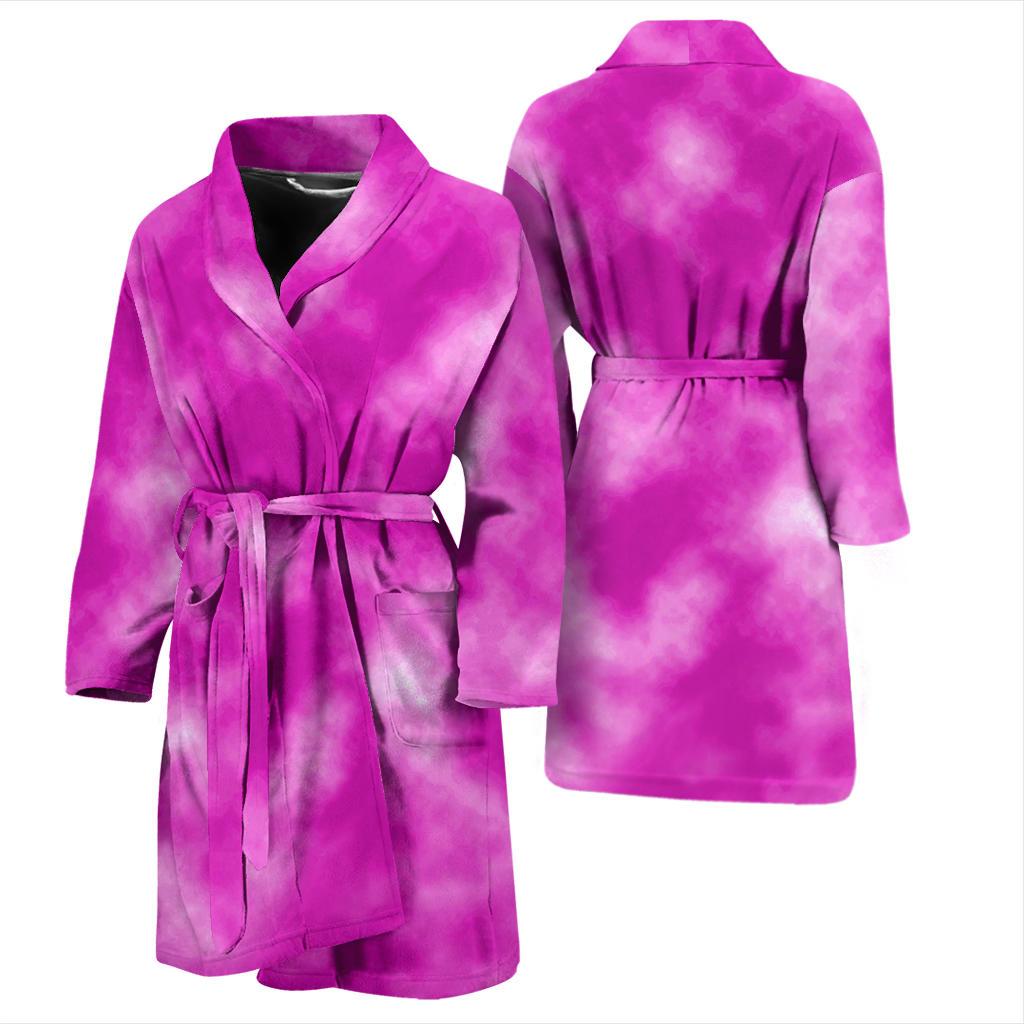 Tie Dye Pink Design Print Men Bath Robe-JTAMIGO.COM