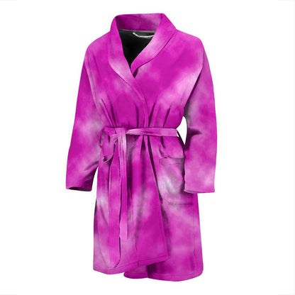 Tie Dye Pink Design Print Men Bath Robe-JTAMIGO.COM