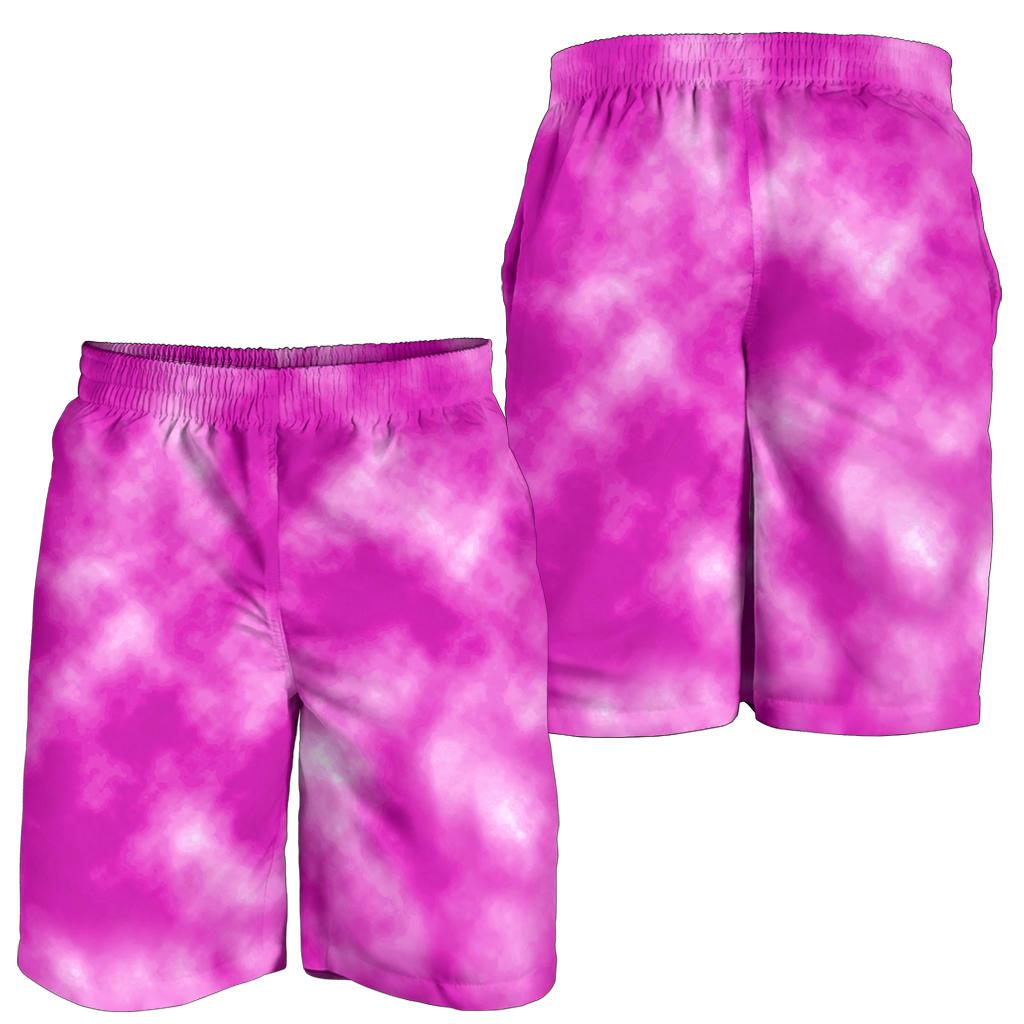 Tie Dye Pink Design Print Mens Shorts-JTAMIGO.COM