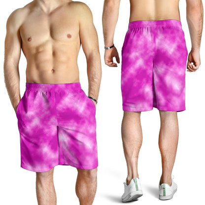 Tie Dye Pink Design Print Mens Shorts-JTAMIGO.COM