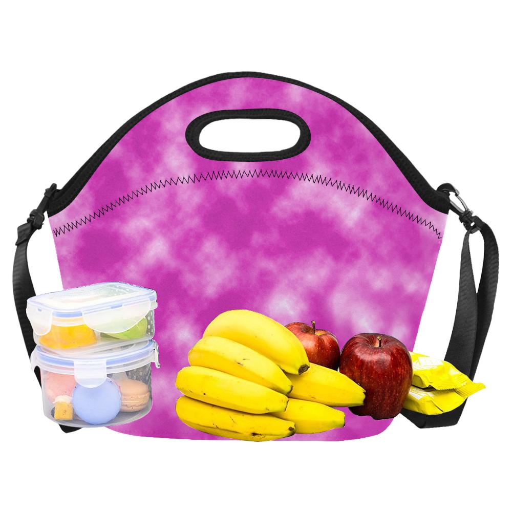 Tie Dye Pink Design Print Neoprene Lunch Bag (Model 1669)(Large)-JTAMIGO.COM
