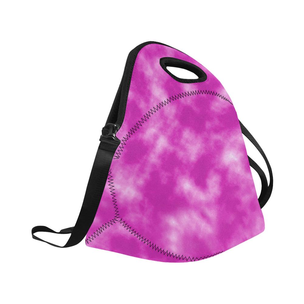 Tie Dye Pink Design Print Neoprene Lunch Bag (Model 1669)(Large)-JTAMIGO.COM