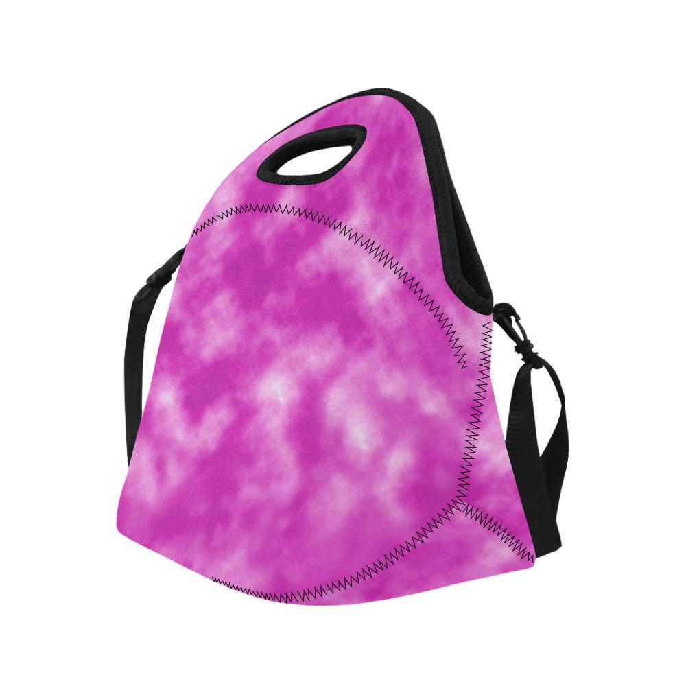 Tie Dye Pink Design Print Neoprene Lunch Bag (Model 1669)(Large)-JTAMIGO.COM