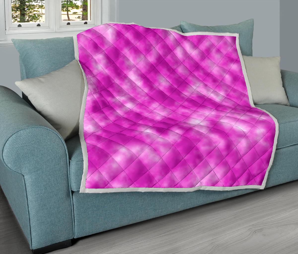 Tie Dye Pink Design Print Premium Quilt-JTAMIGO.COM
