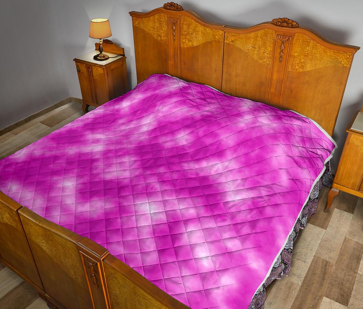 Tie Dye Pink Design Print Premium Quilt-JTAMIGO.COM