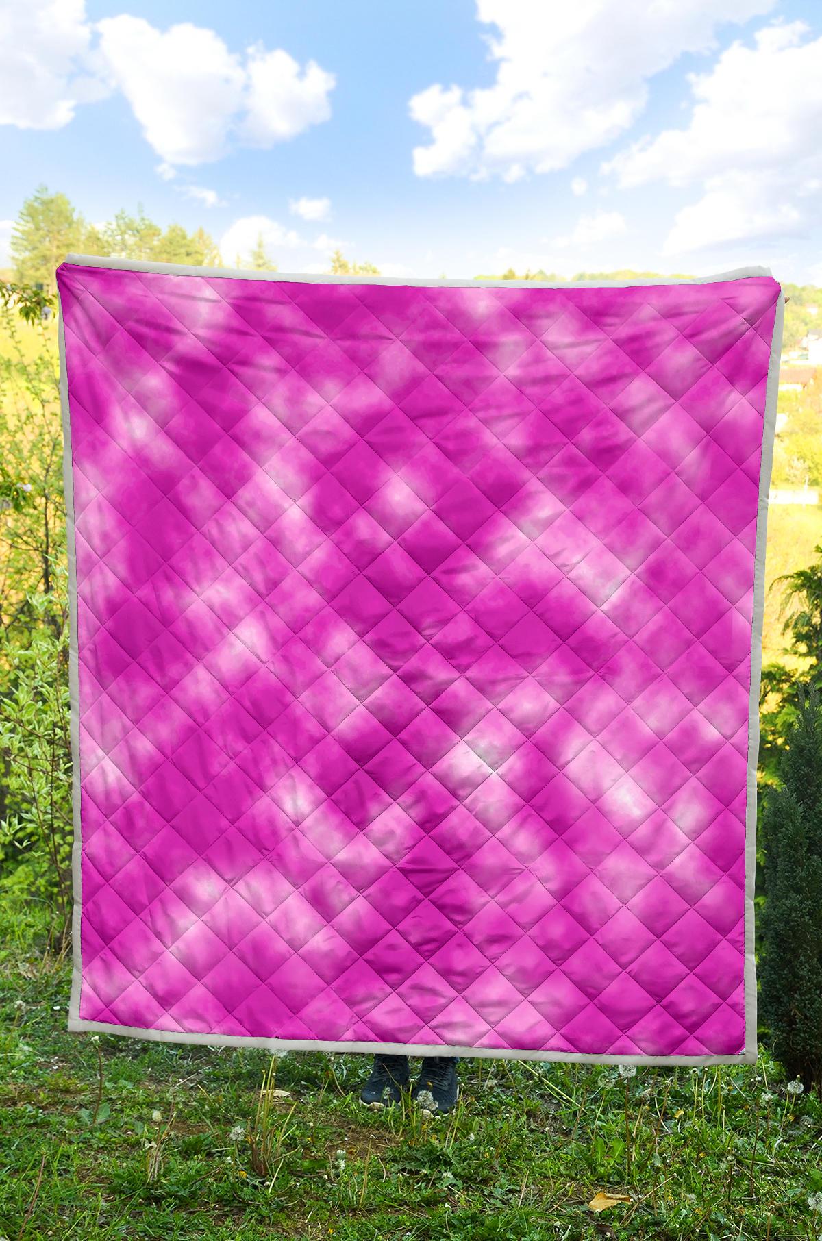 Tie Dye Pink Design Print Premium Quilt-JTAMIGO.COM
