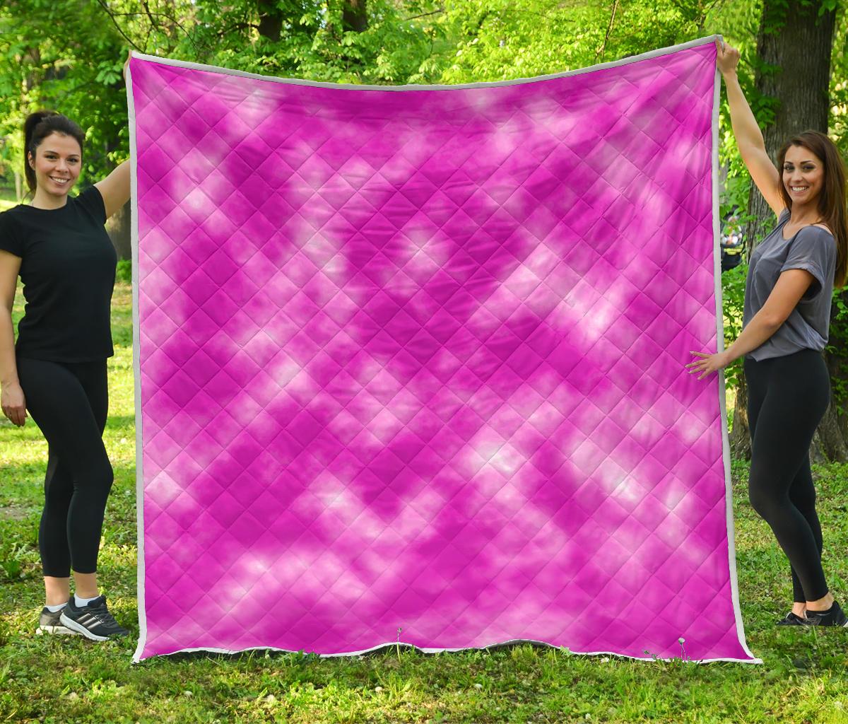 Tie Dye Pink Design Print Premium Quilt-JTAMIGO.COM