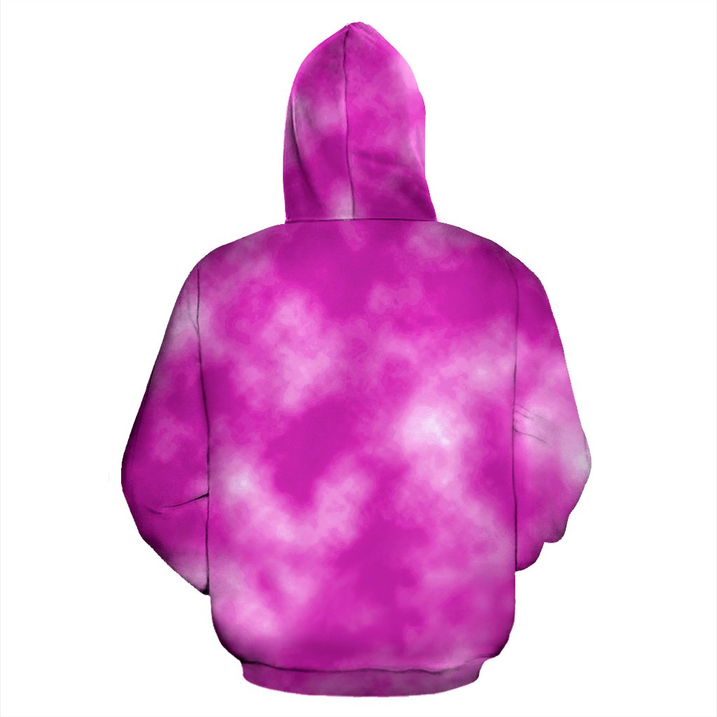 Tie Dye Pink Design Print Pullover Hoodie