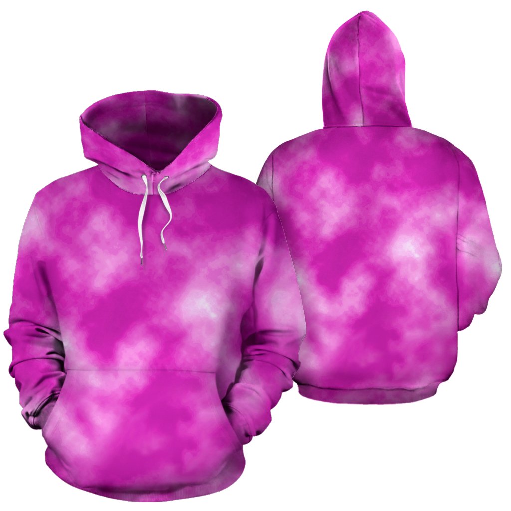 Tie Dye Pink Design Print Pullover Hoodie