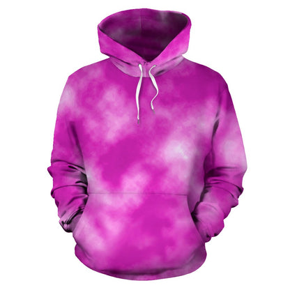 Tie Dye Pink Design Print Pullover Hoodie