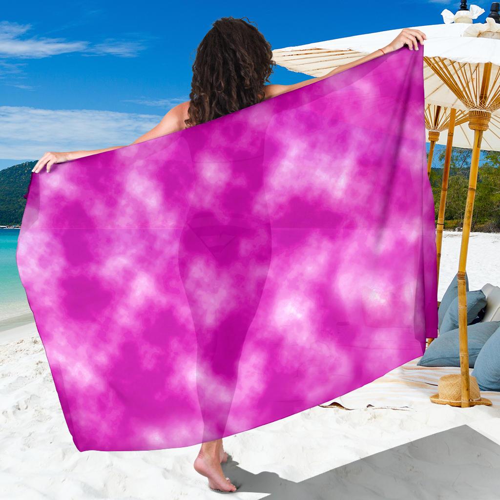 Tie Dye Pink Design Print Sarong Pareo Wrap