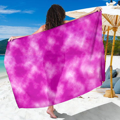 Tie Dye Pink Design Print Sarong Pareo Wrap