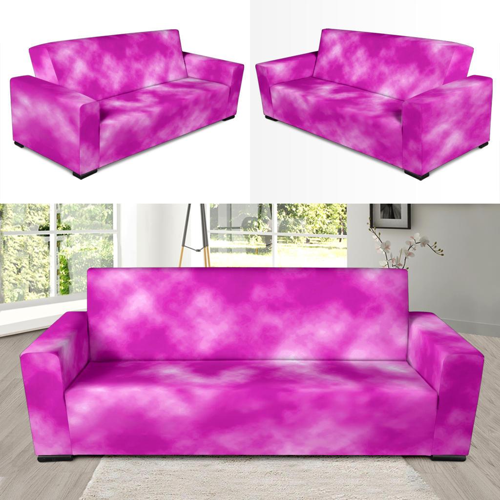 Tie Dye Pink Design Print Sofa Slipcover-JTAMIGO.COM