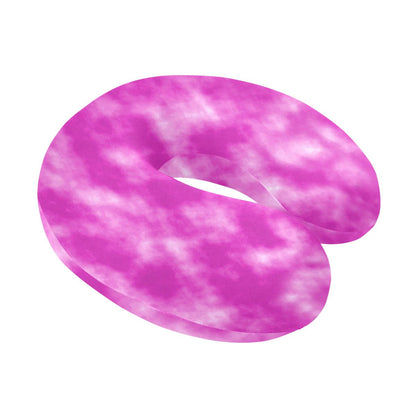 Tie Dye Pink Design Print U-Shaped Travel Neck Pillow-JTAMIGO.COM