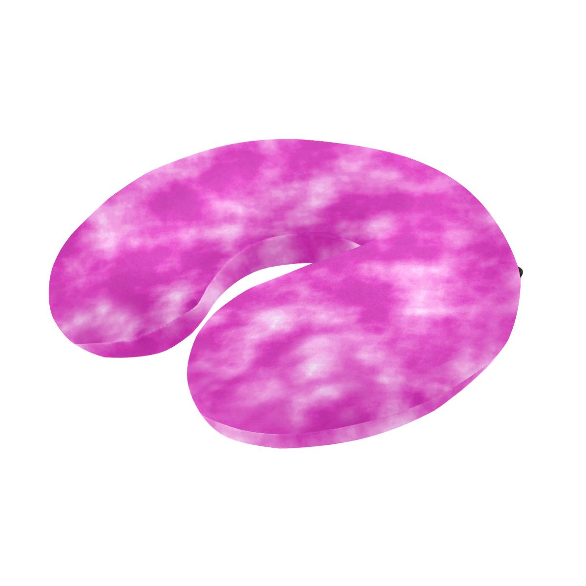 Tie Dye Pink Design Print U-Shaped Travel Neck Pillow-JTAMIGO.COM