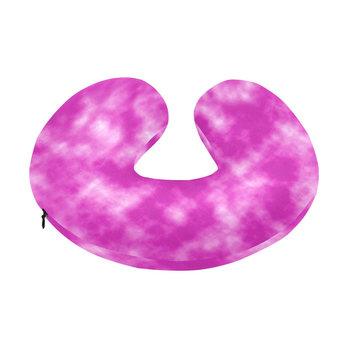 Tie Dye Pink Design Print U-Shaped Travel Neck Pillow-JTAMIGO.COM