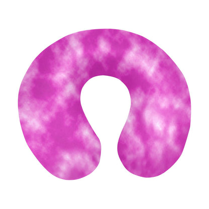 Tie Dye Pink Design Print U-Shaped Travel Neck Pillow-JTAMIGO.COM