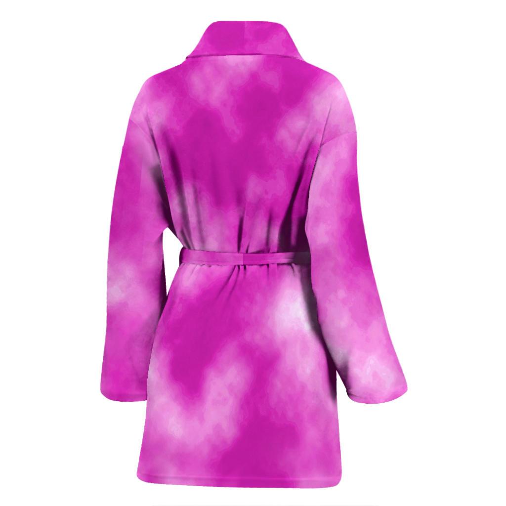 Tie Dye Pink Design Print Women Bath Robe-JTAMIGO.COM