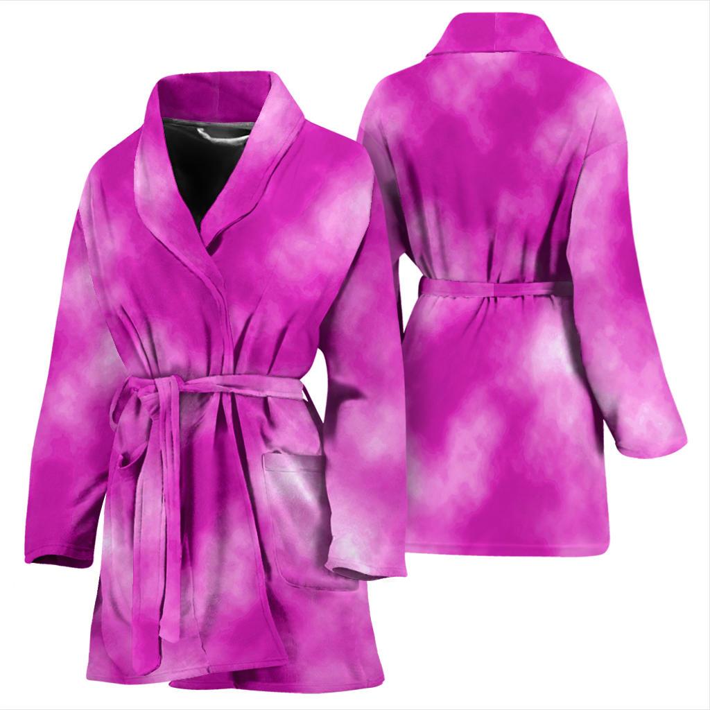 Tie Dye Pink Design Print Women Bath Robe-JTAMIGO.COM