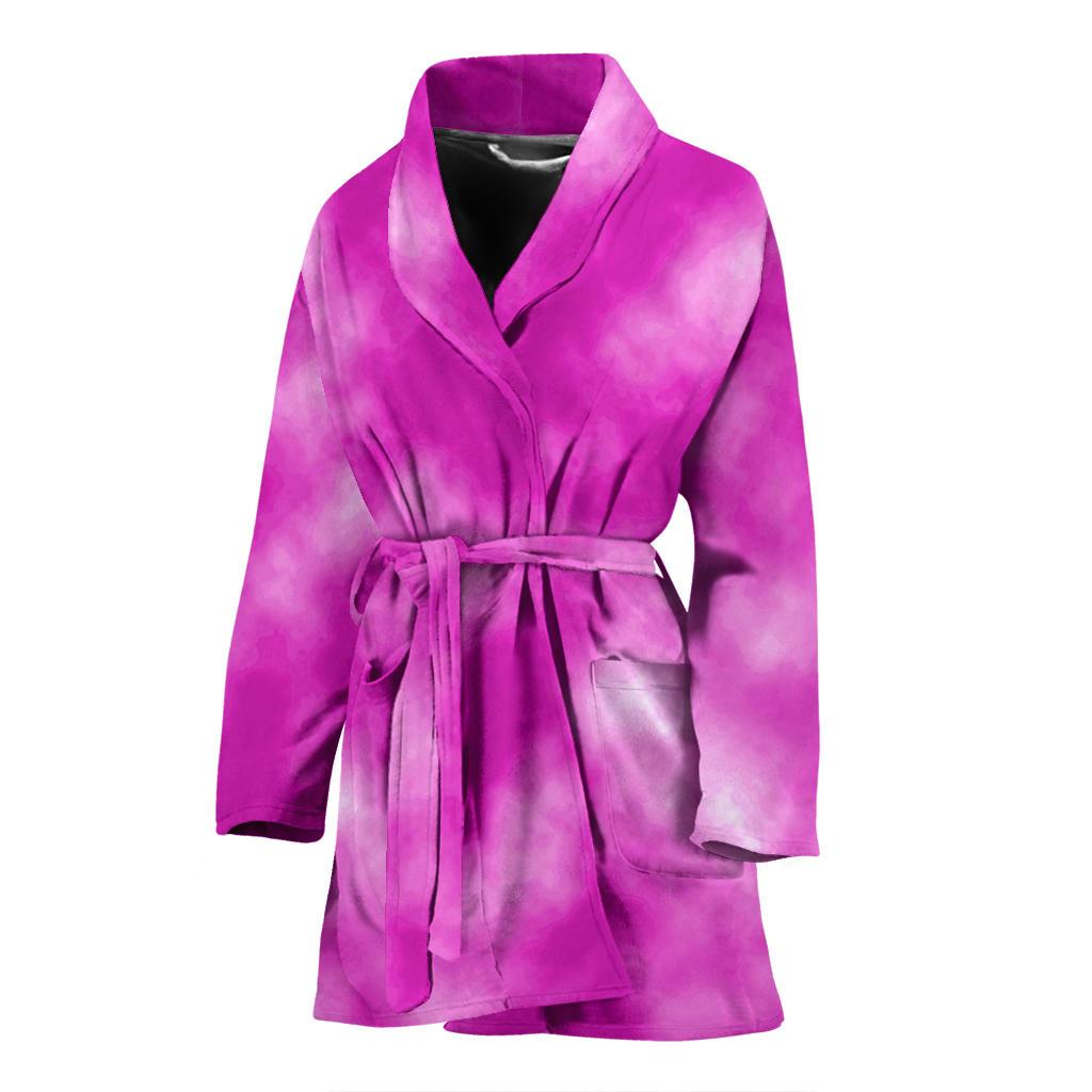 Tie Dye Pink Design Print Women Bath Robe-JTAMIGO.COM
