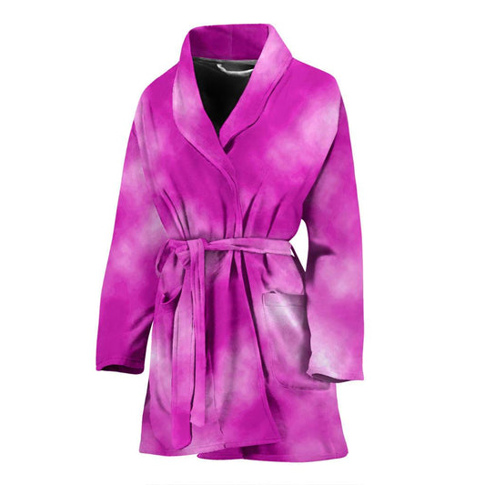 Tie Dye Pink Design Print Women Bath Robe-JTAMIGO.COM