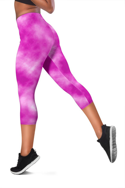 Tie Dye Pink Design Print Women Capris