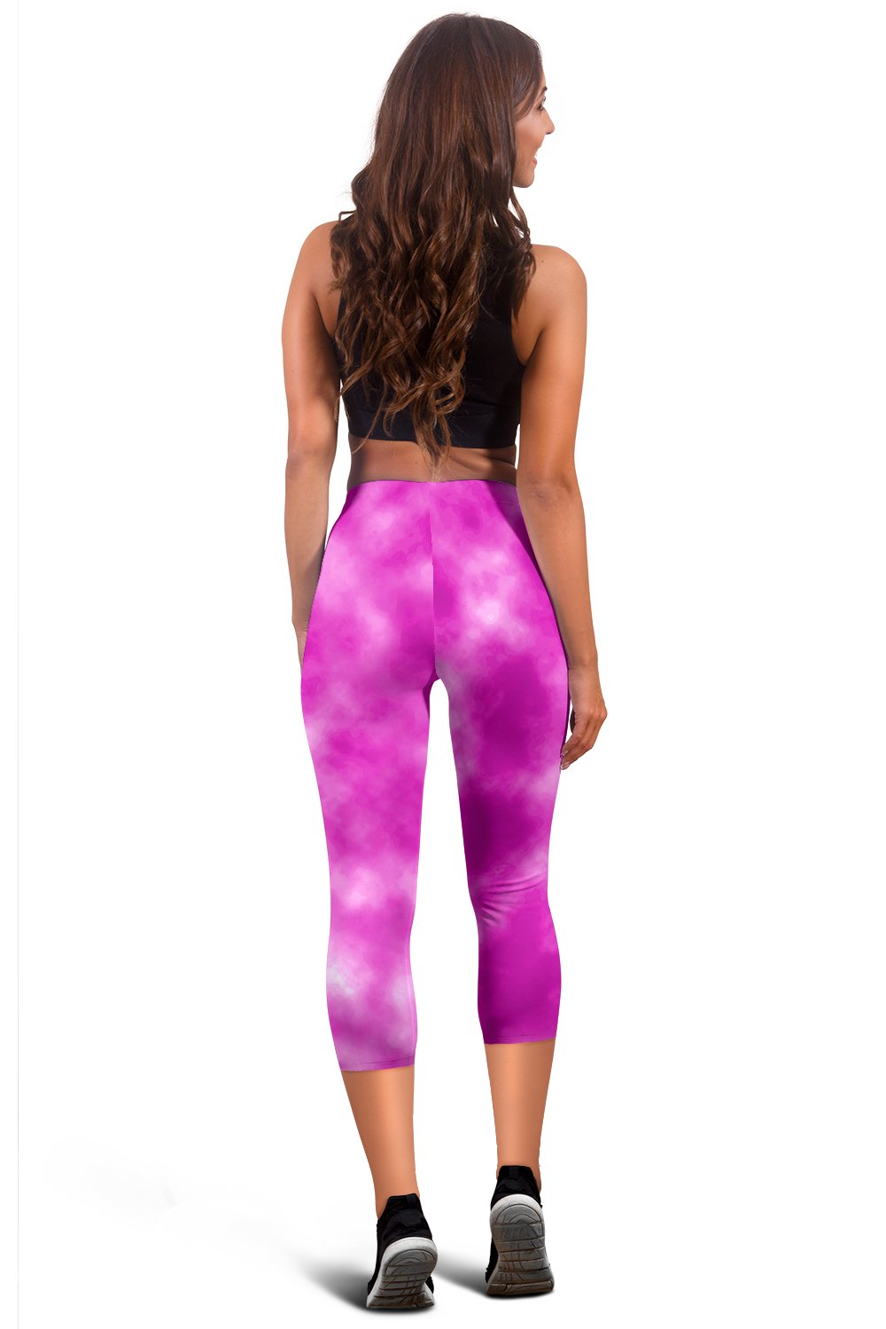 Tie Dye Pink Design Print Women Capris