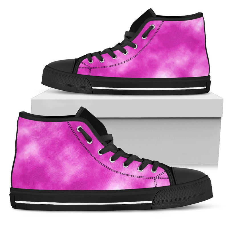 Tie Dye Pink Design Print Women High Top Shoes