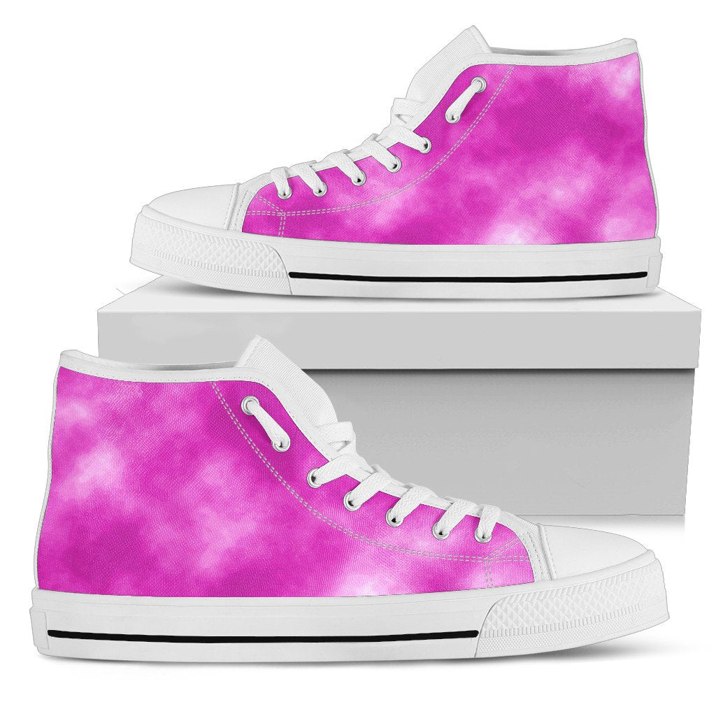 Tie Dye Pink Design Print Women High Top Shoes