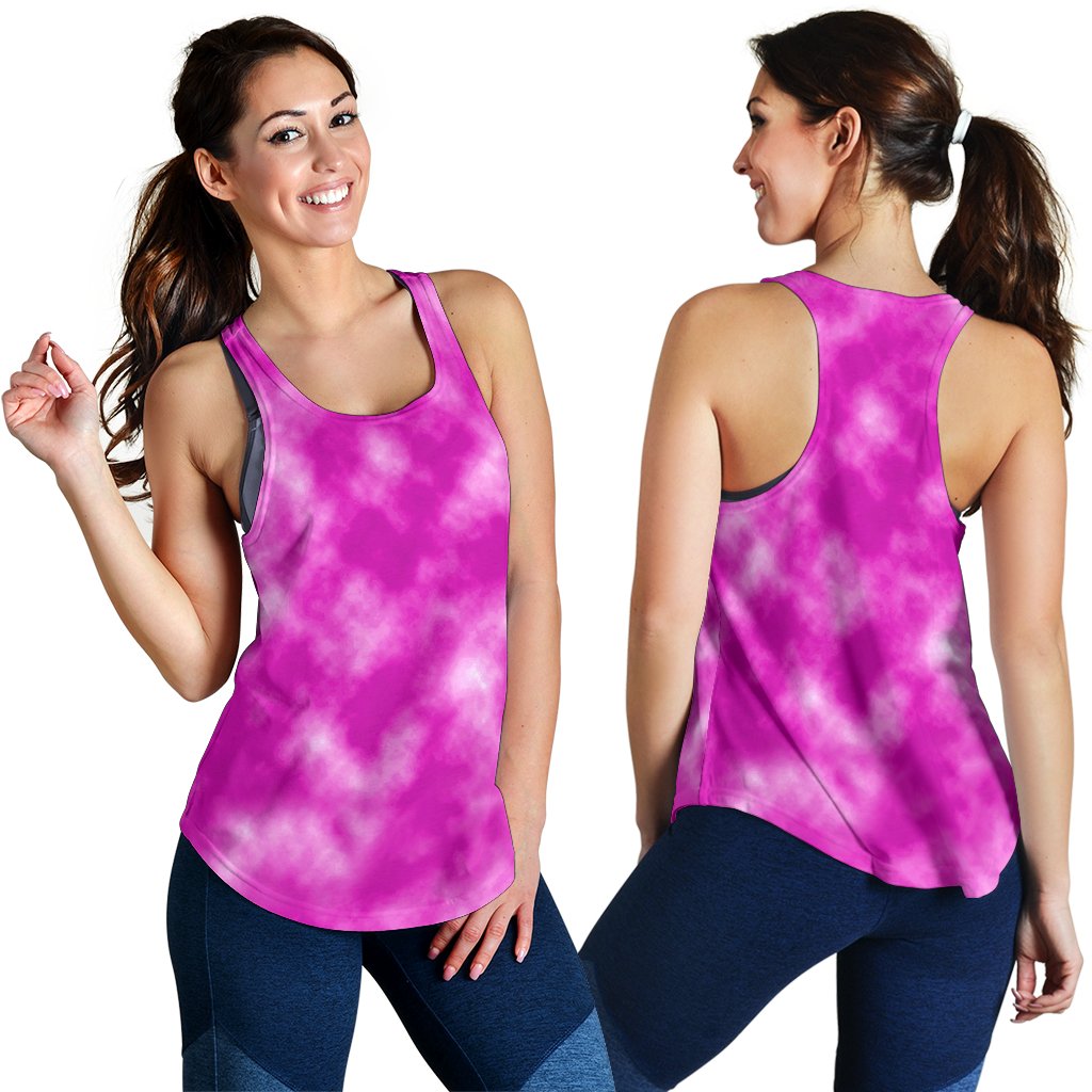 Tie Dye Pink Design Print Women Racerback Tank Top