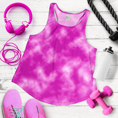 Tie Dye Pink Design Print Women Racerback Tank Top