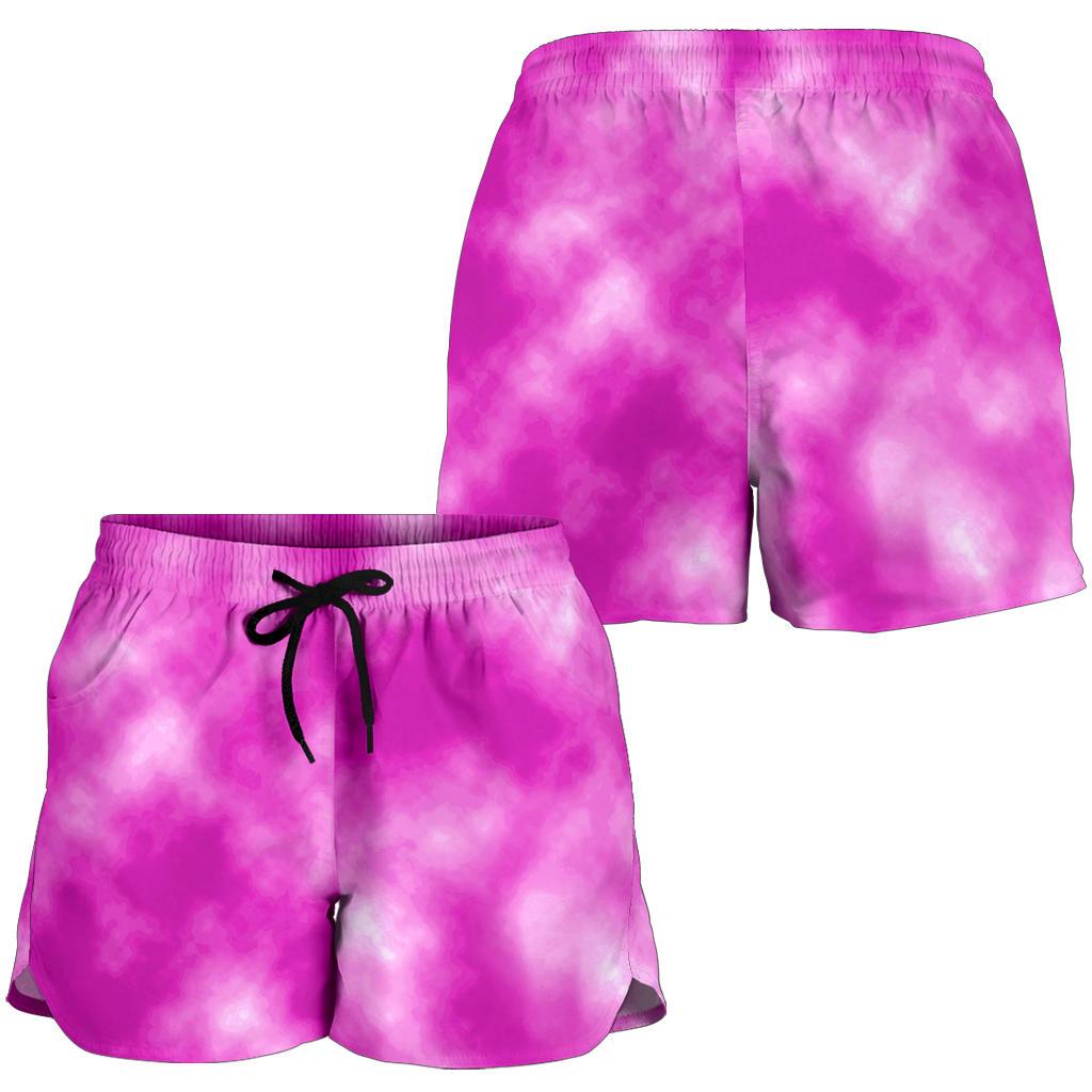 Tie Dye Pink Design Print Women Shorts-JTAMIGO.COM