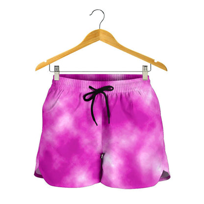 Tie Dye Pink Design Print Women Shorts-JTAMIGO.COM