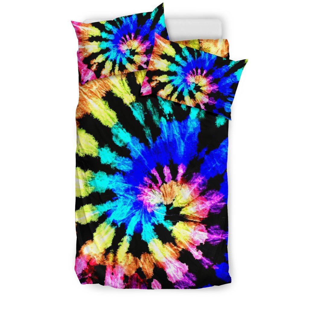 Tie Dye Rainbow Design Print Duvet Cover Bedding Set