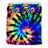 Tie Dye Rainbow Design Print Duvet Cover Bedding Set