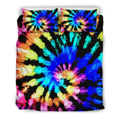 Tie Dye Rainbow Design Print Duvet Cover Bedding Set