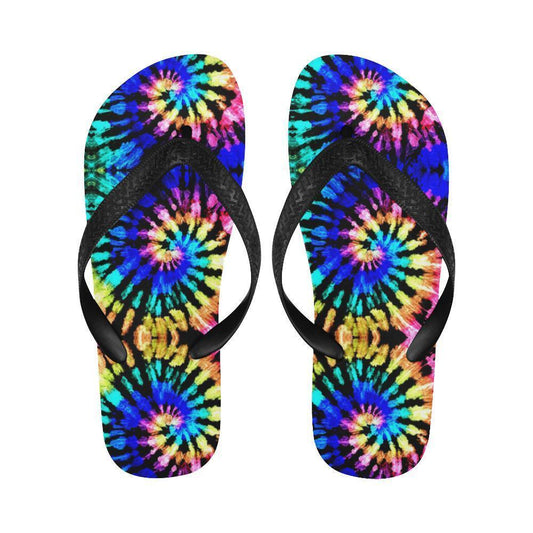Tie Dye Rainbow Design Print Flip Flops-JTAMIGO.COM