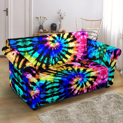 Tie Dye Rainbow Design Print Loveseat Slipcover-JTAMIGO.COM